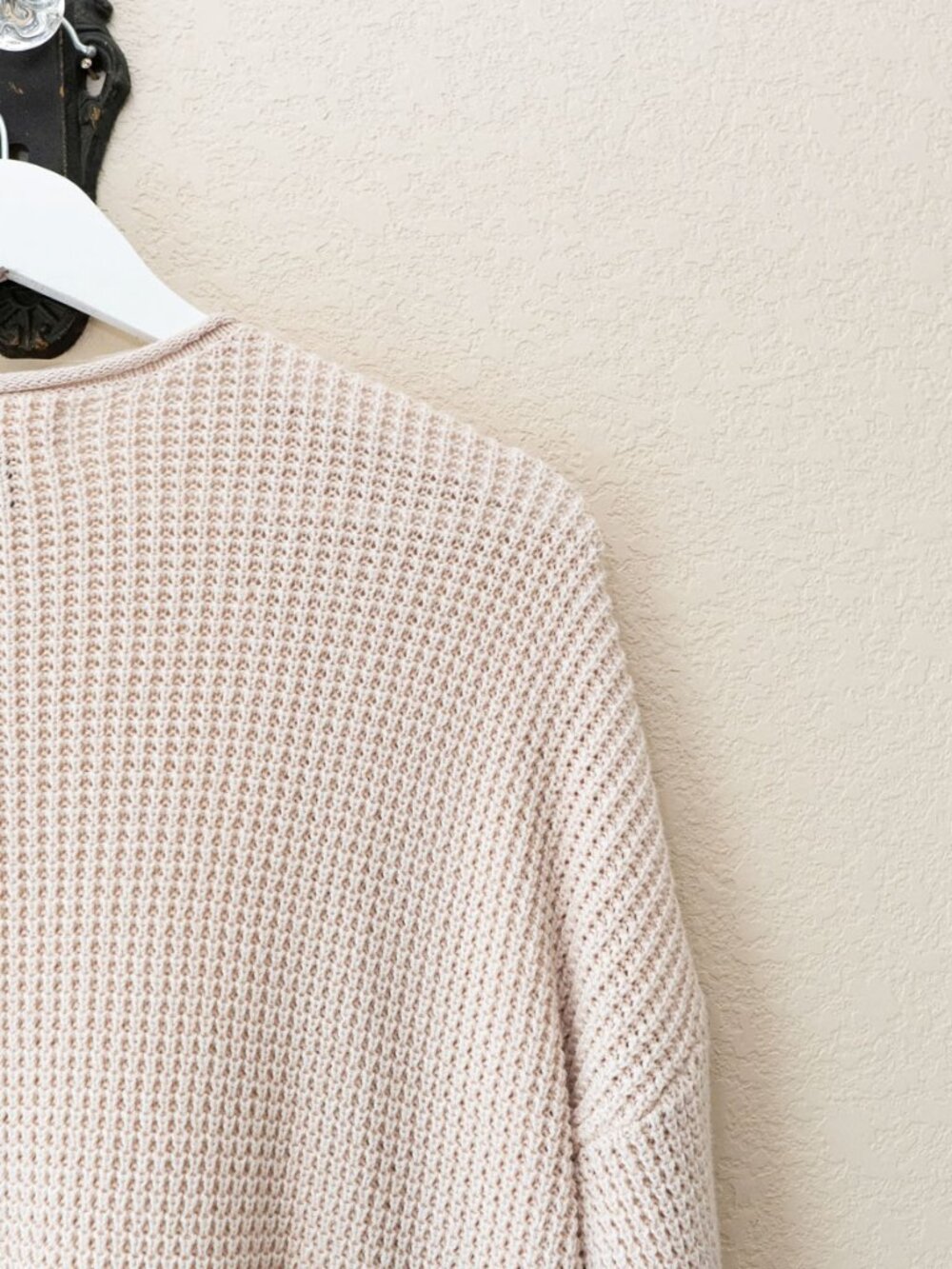 Universal Thread Beige Open Knit Cardigan Medium Cotton Open Front Pocket Sweate - Picture 12 of 14